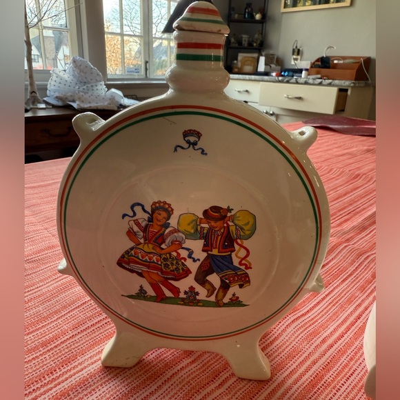 Pair of Vintage Granit Hungary Pottery Folk Art Flasks - Picture 1 of 9